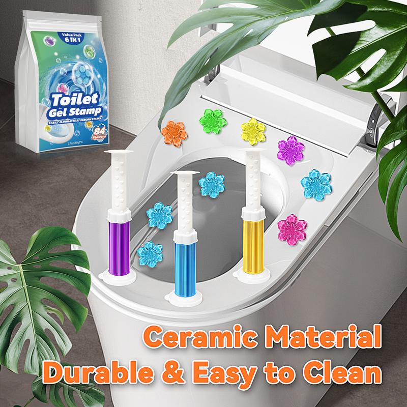84-Flower Toilet Gel Stamp — 6-in-1 Fresh & Clean System